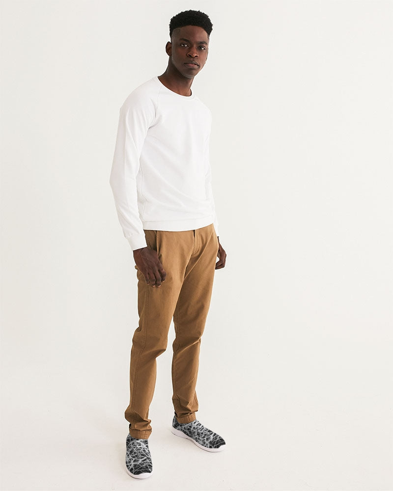 Wired White on Black Men's Slip-On Flyknit Shoe