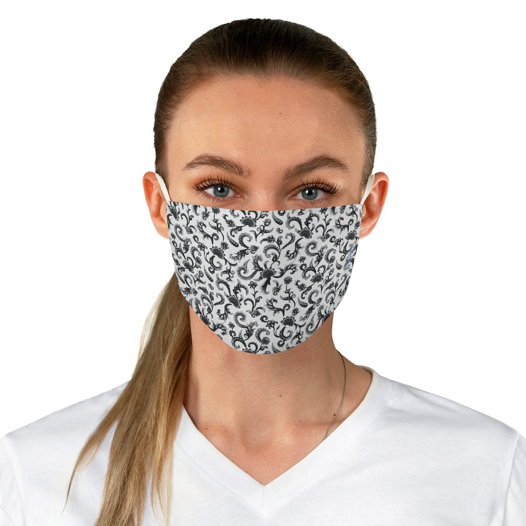 Tapestry White Fabric Face Mask from Vluxe by Lucky Nahum