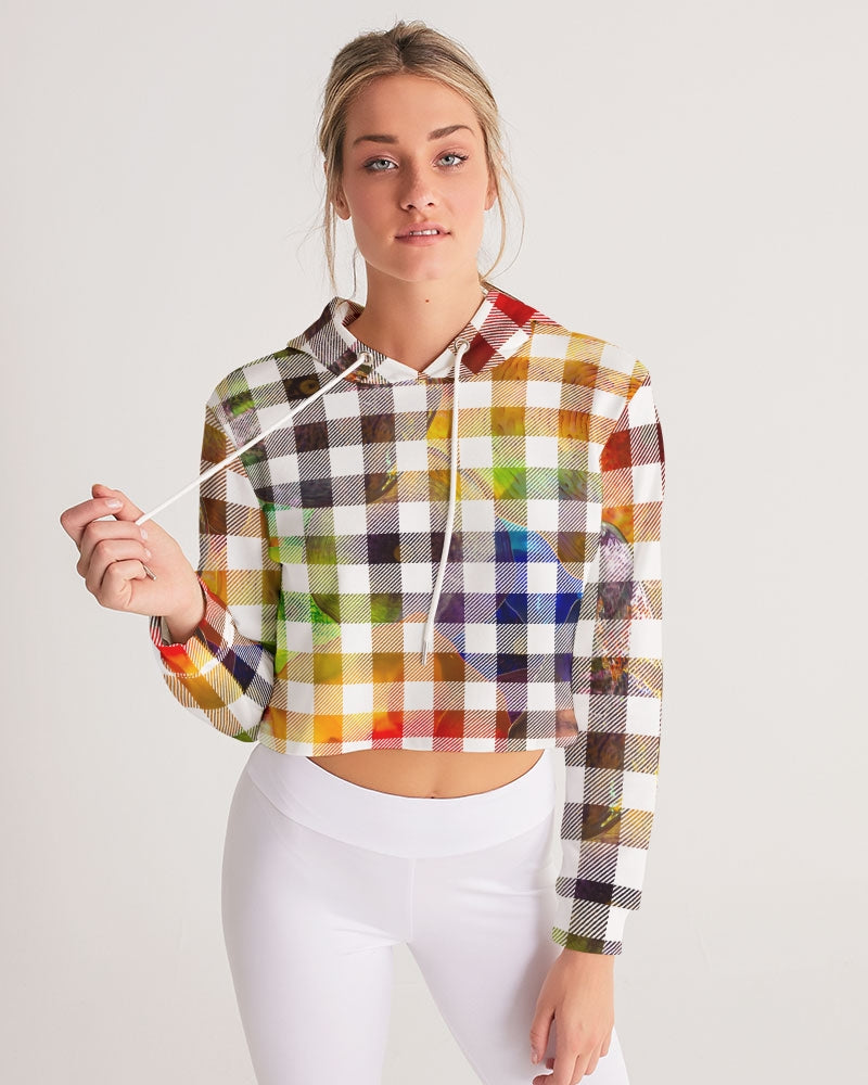 Fantasy Check Women's Cropped Hoodie