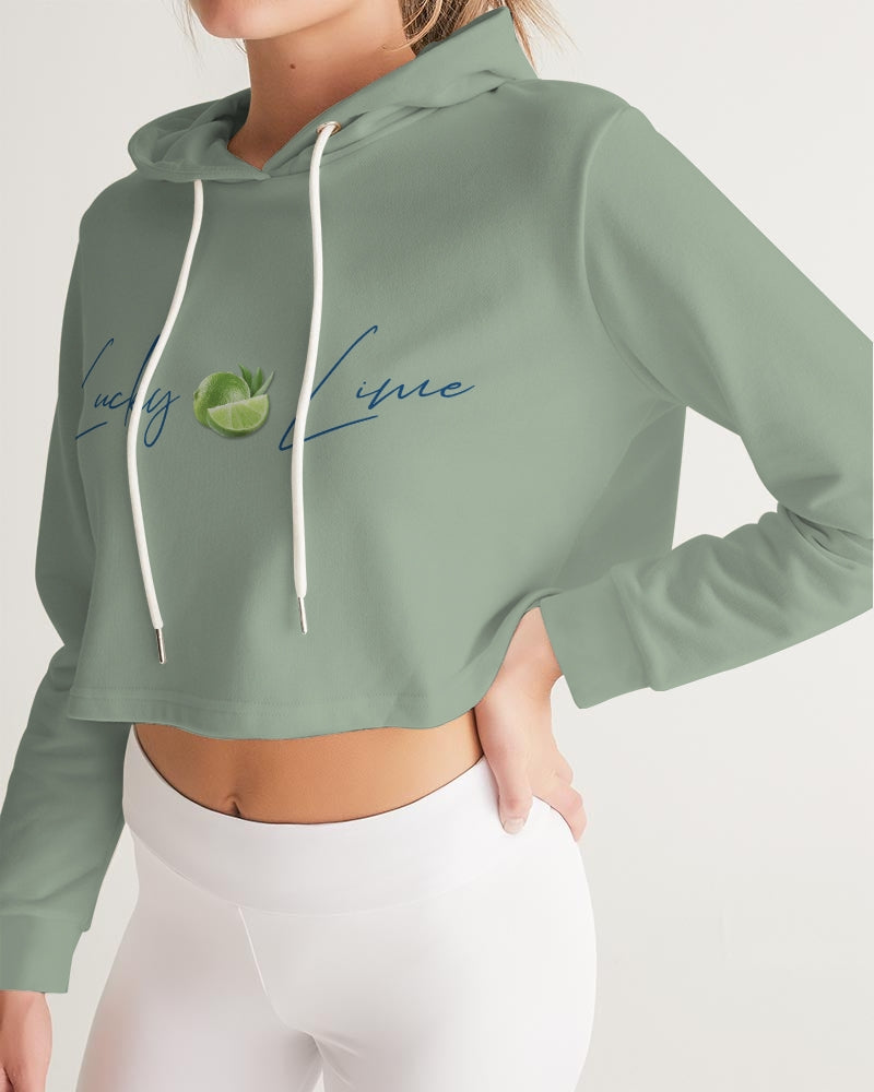 Signature Lucky Lime Sage Women's Cropped Hoodie