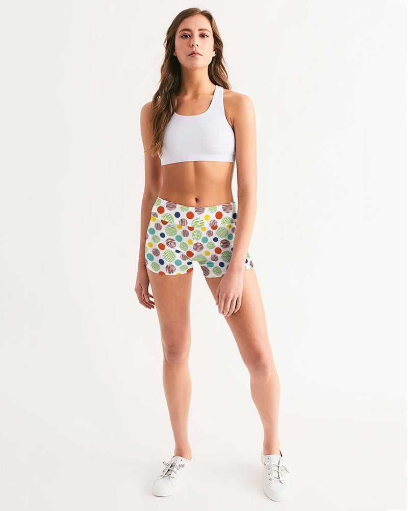 Happiness Too Women's Mid-Rise Yoga Shorts White | Always Get Lucky