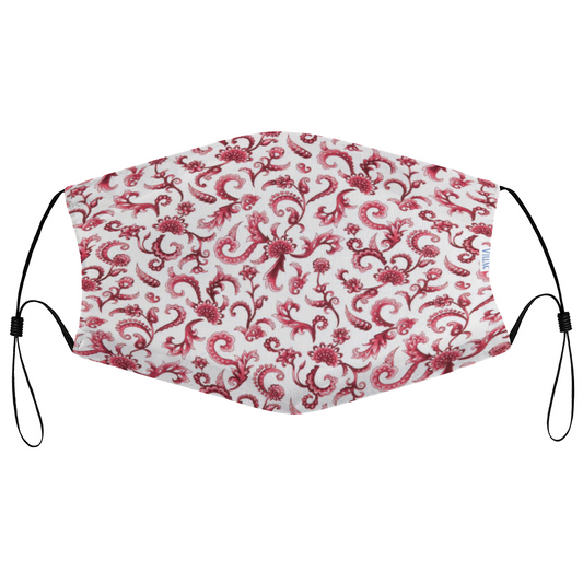 Tapestry Red Customizable Face Cover with Filter Element for Adults from Vluxe by Lucky Nahum