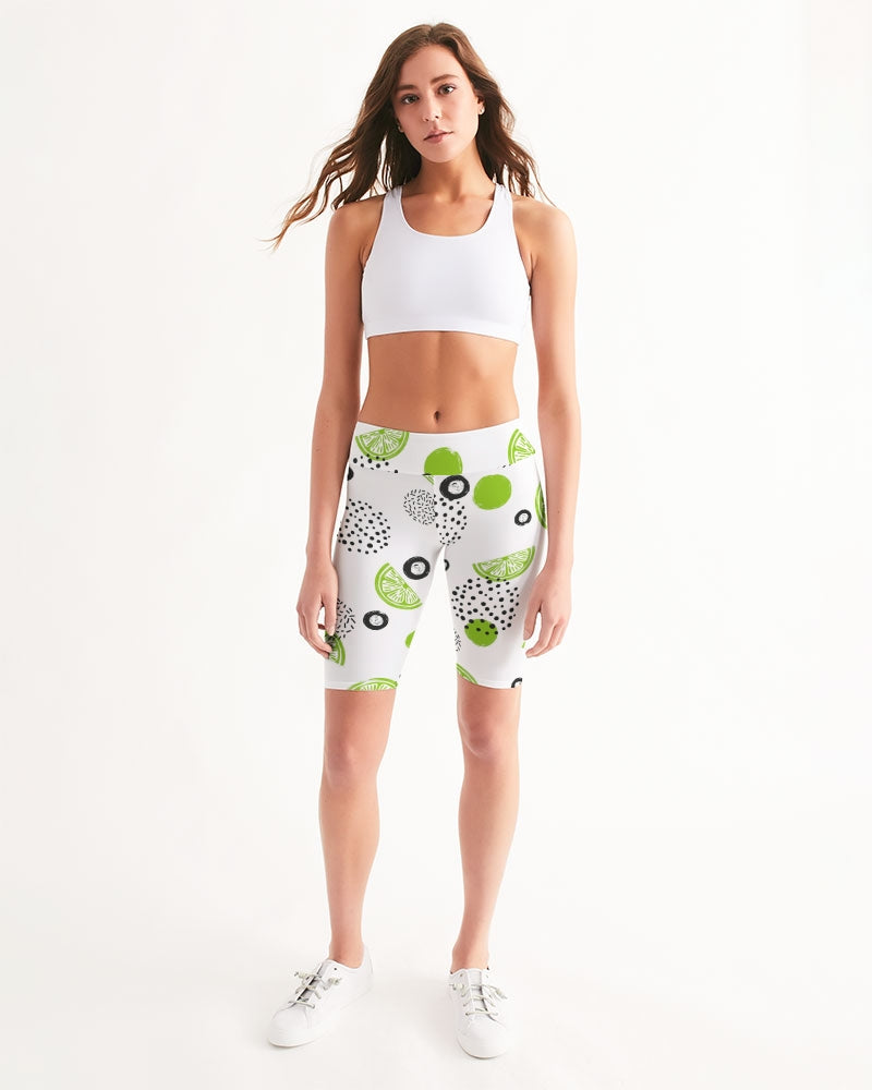 Lime-et-less Women's Mid-Rise Bike Shorts