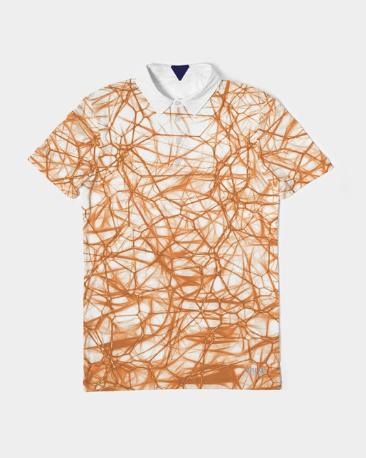 Wired Orange Men's Slim Fit Short Sleeve Polo from Vluxe by Lucky Nahum