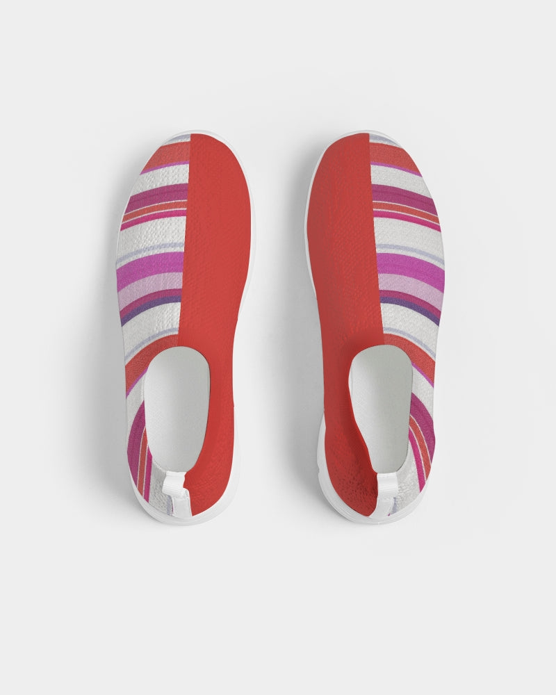 Split Personality Stripe Red Women's Slip-On Flyknit Shoe