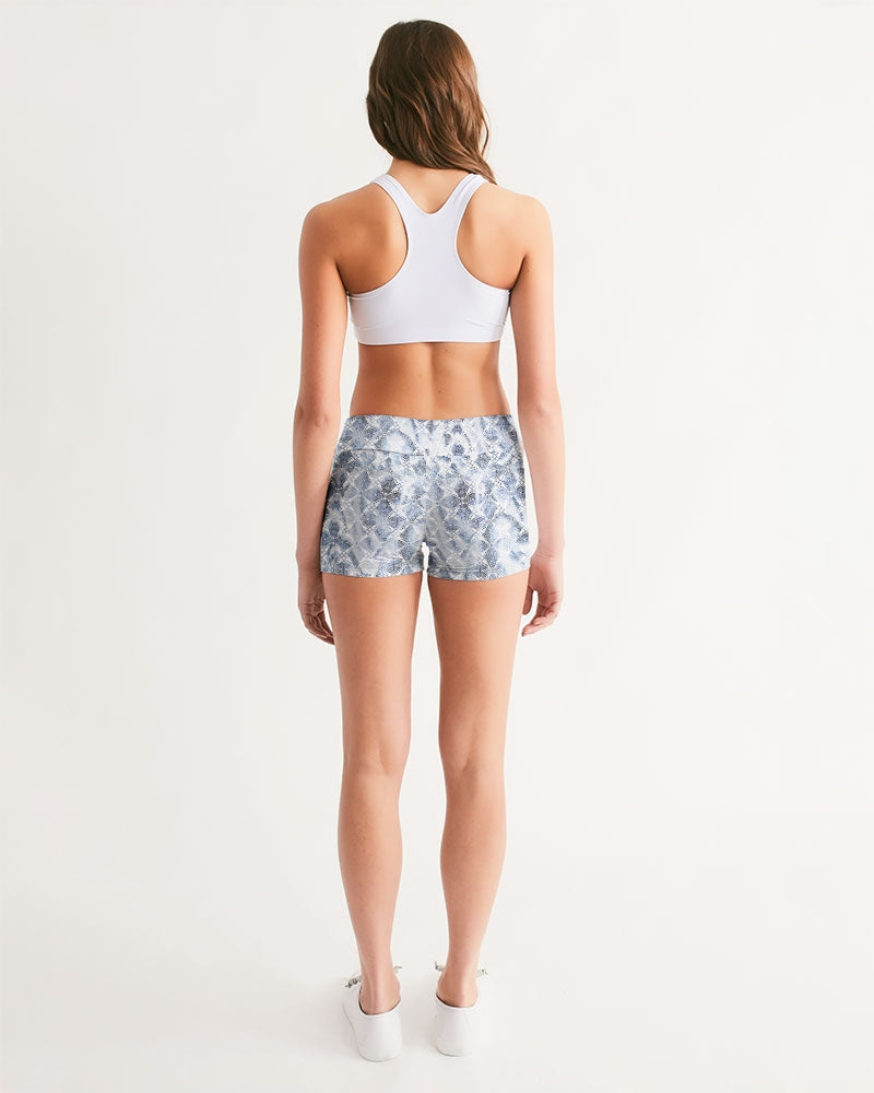 Pacific Dreams Women's Mid-Rise Yoga Shorts | Always Get Lucky