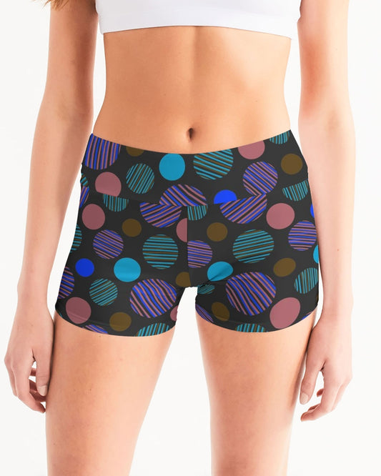 Happiness Too Women's Mid-Rise Yoga Shorts Black | Always Get Lucky