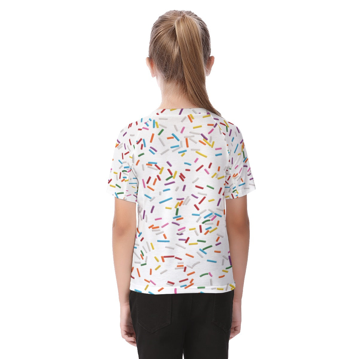 Sprinkles White All-Over Print Kid's Raglan Sleeve T-shirt