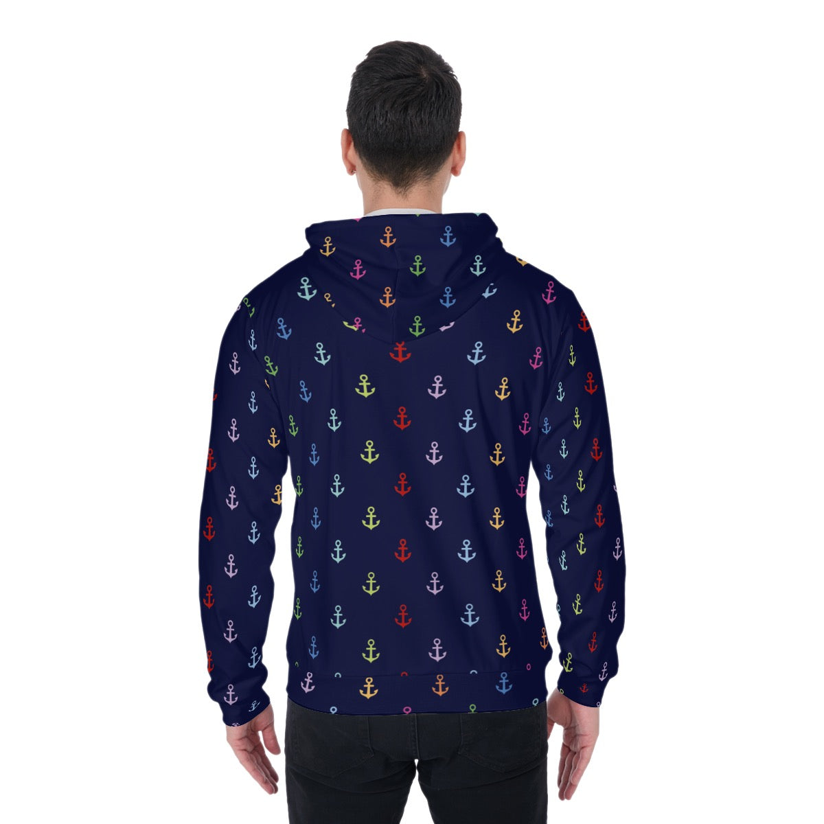 Anchors Multi All-Over Print Zip Up Hoodie | Always Get Lucky