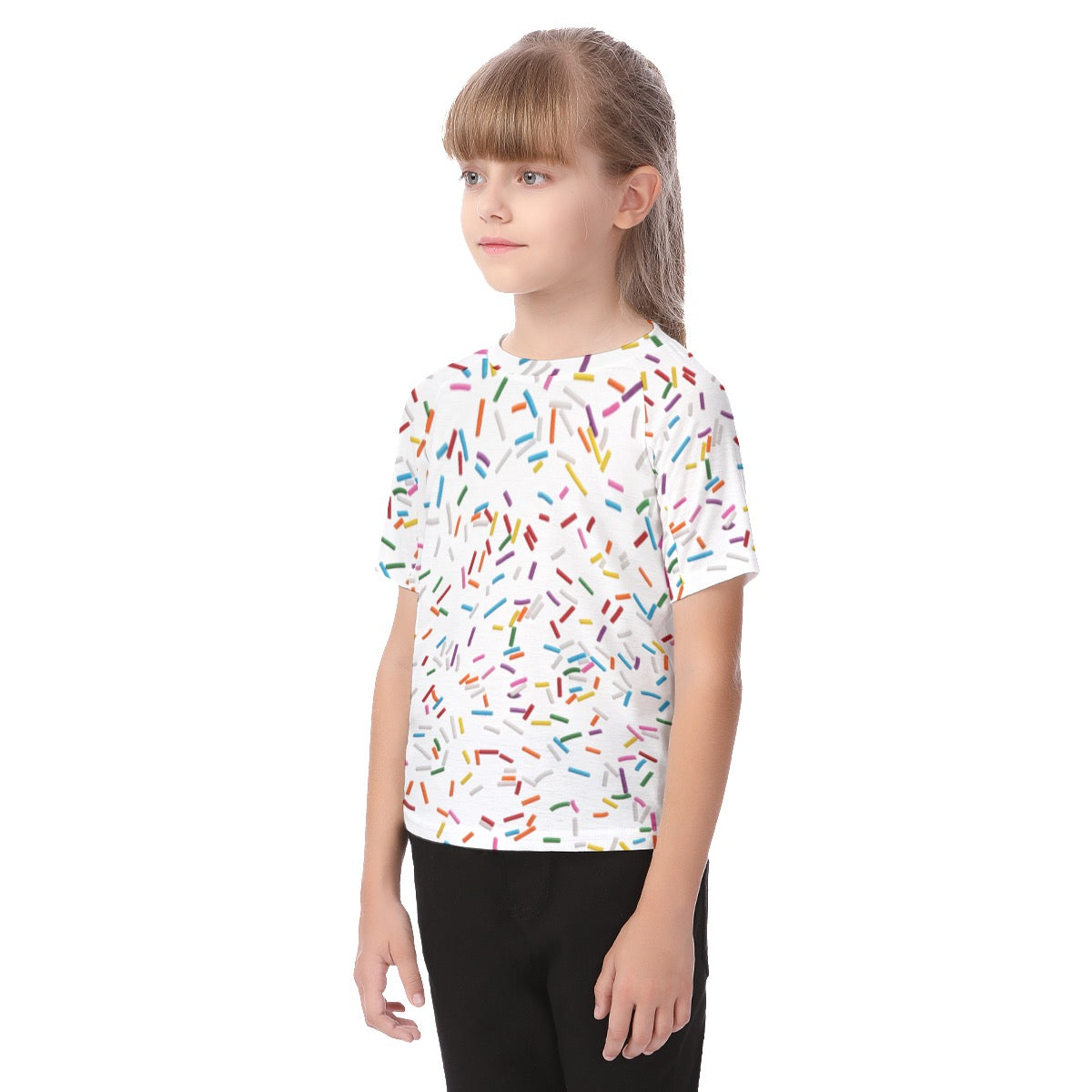 Sprinkles White All-Over Print Kid's Raglan Sleeve T-shirt