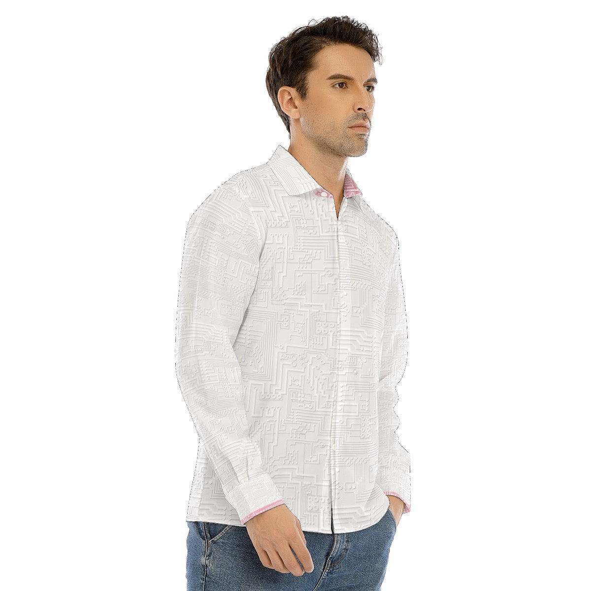 Eureka Men's LButton-Up Shirt With Concealed Placket