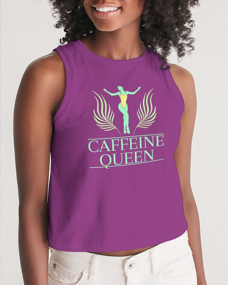 Caffeine Queen Purple Women's Cropped Tank