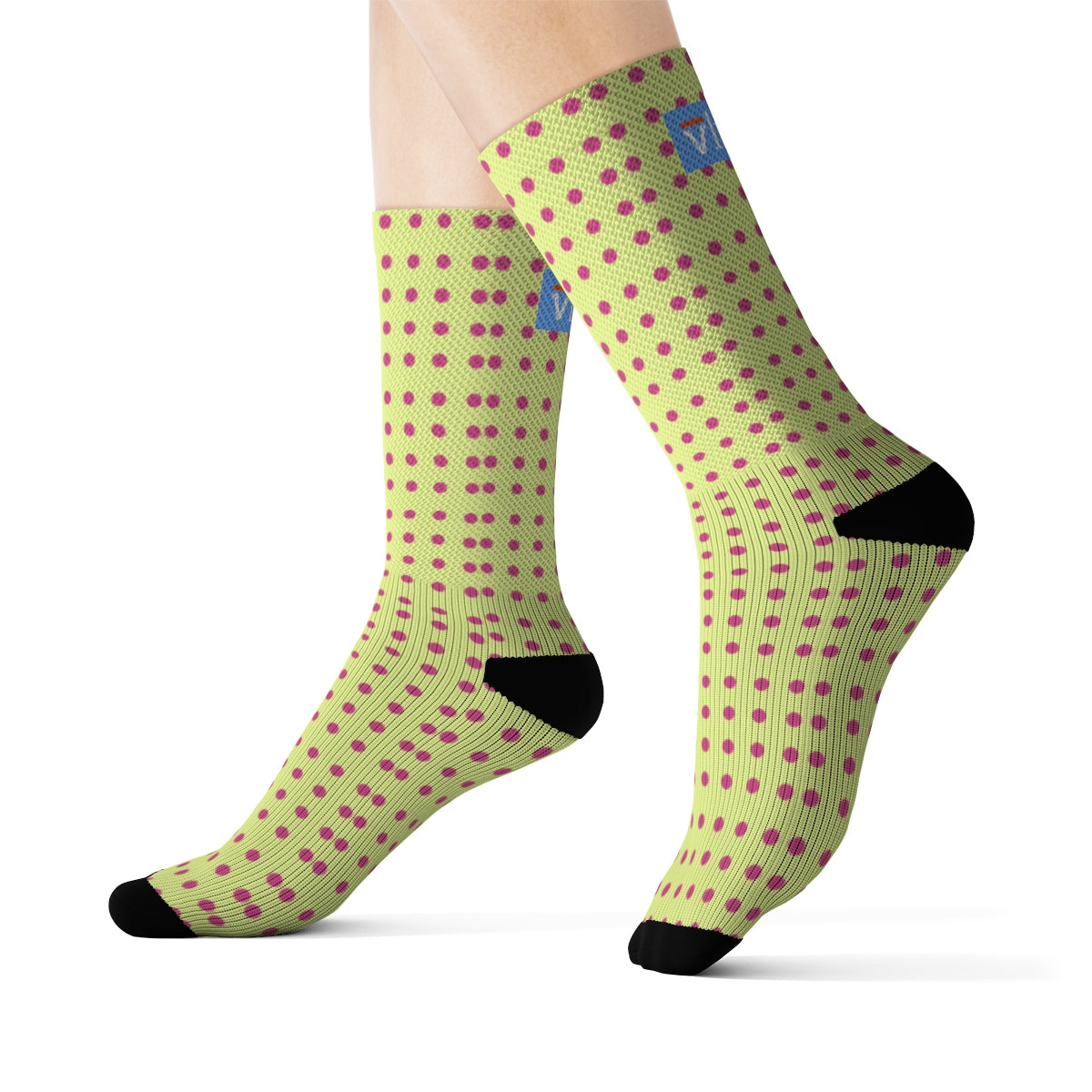 Vluxe DaDot Clasic Hot Pink Lime Socks