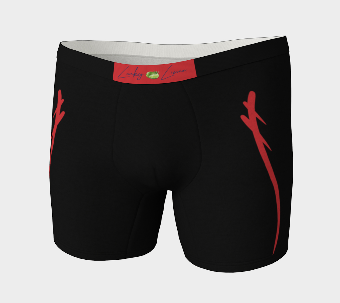 Lucky Lime Black/Red Men's Boxer Briefs