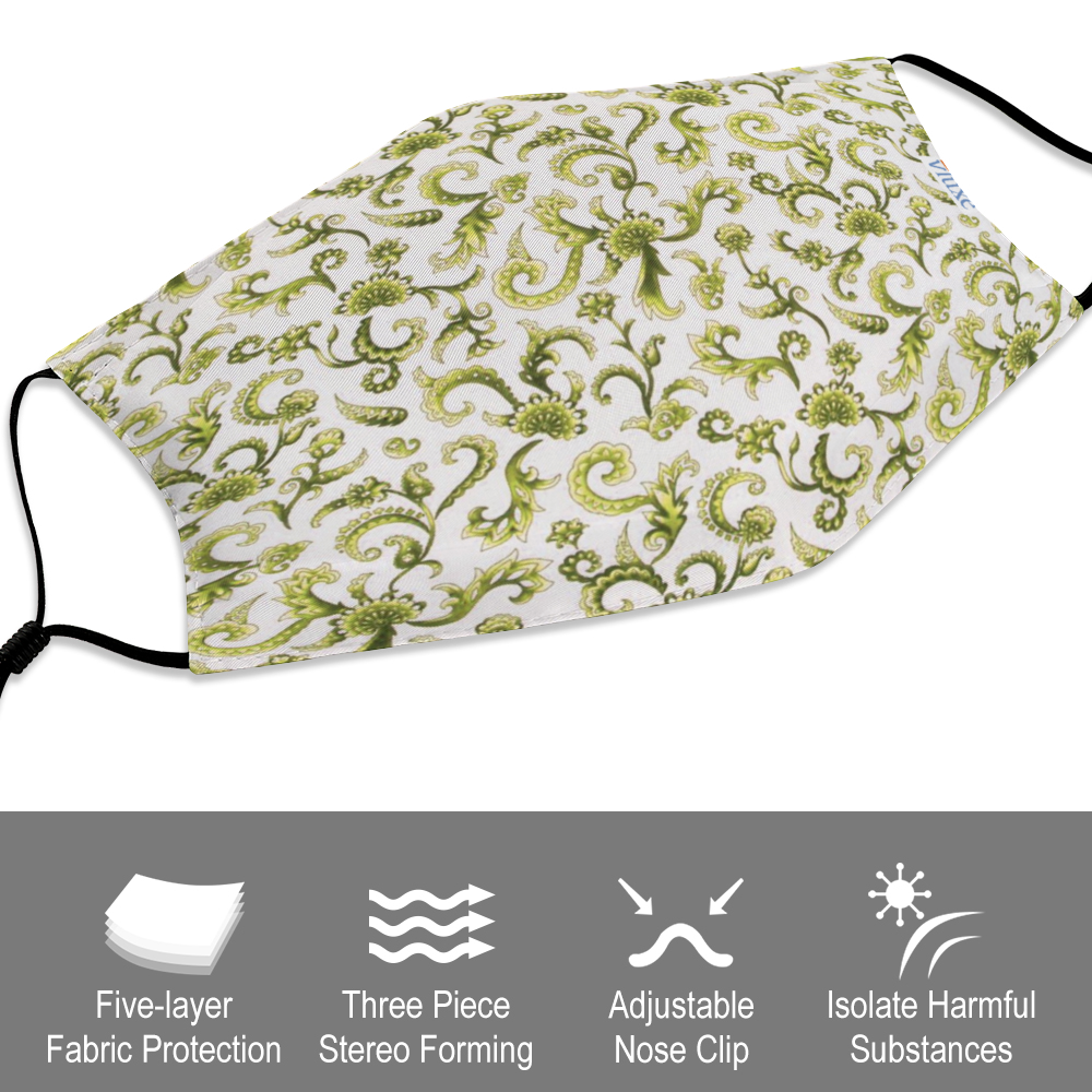 Tapestry Green Face Cover with Filter Element for Adults from Vluxe by Lucky Nahum