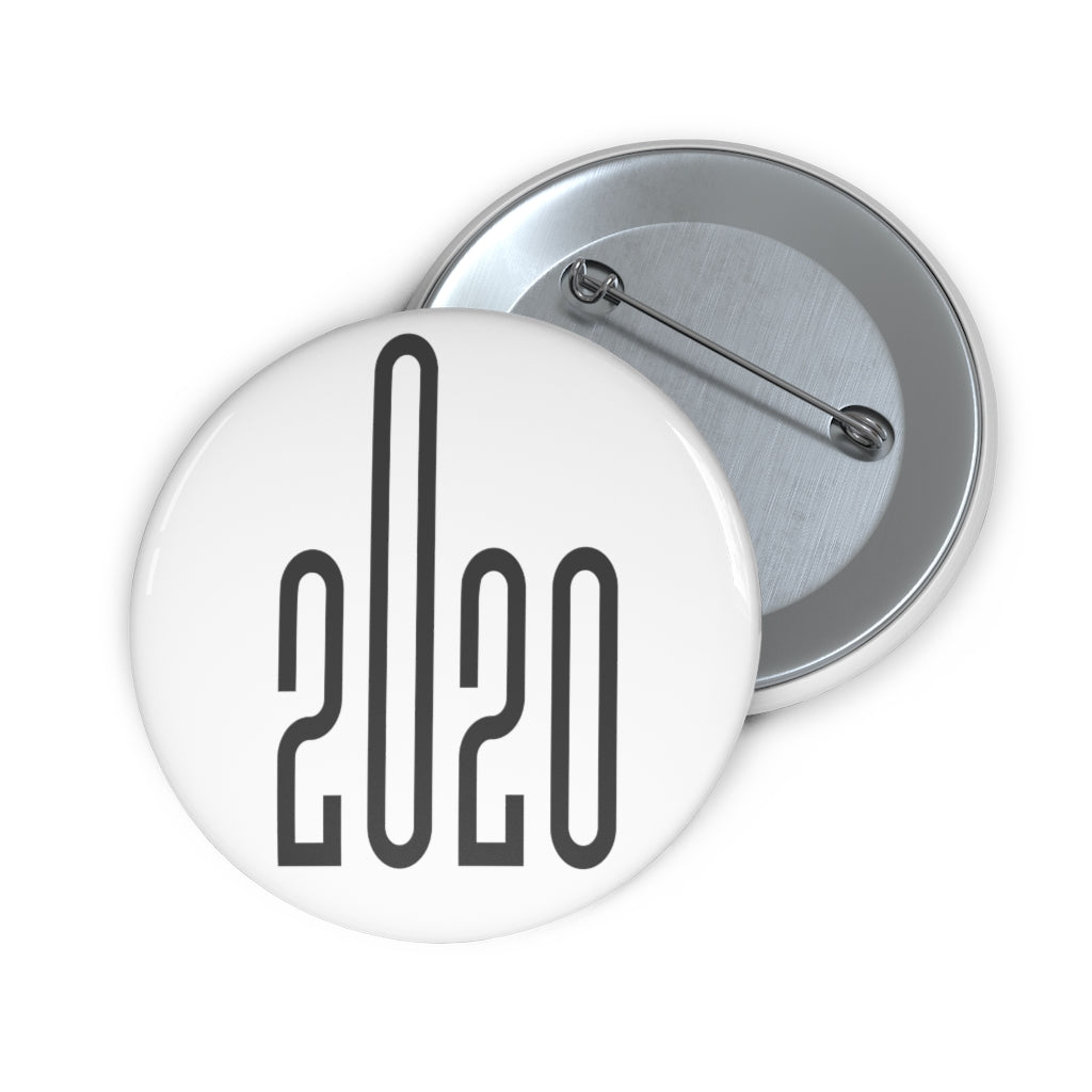 Year 2020 White Custom Pin Buttons