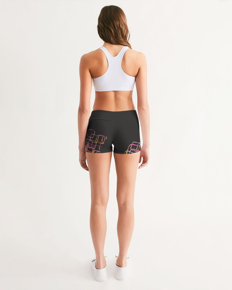 Palm Springs Soft Black Women's Mid-Rise Yoga Shorts | Always Get Lucky