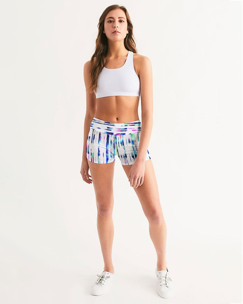 Blur The Lines Women's Mid-Rise Yoga Shorts