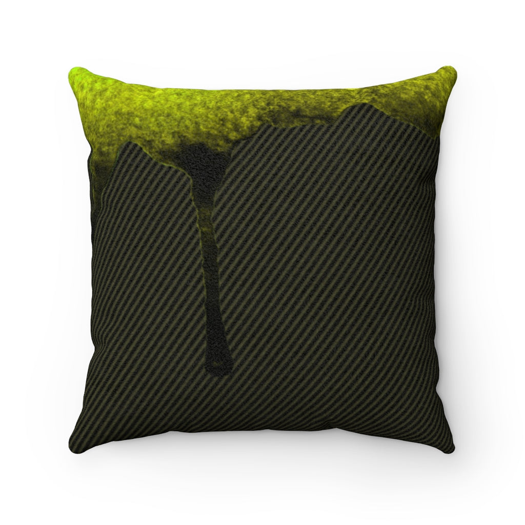 Dripped Moss Faux Suede Square Pillow from Vluxe by Lucky Nahum