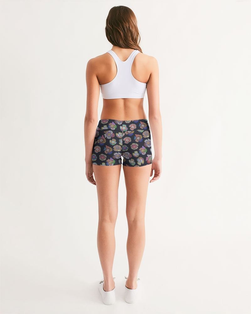 Blooming Women's Mid-Rise Yoga Shorts | Always Get Lucky