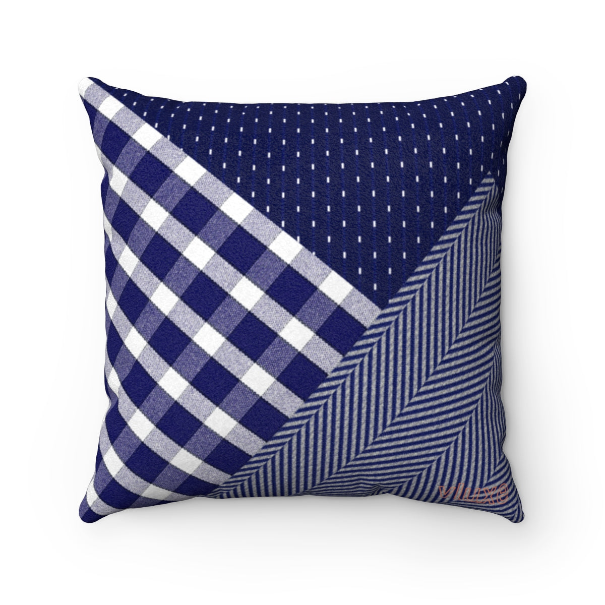 Metro Navy Faux Suede Square Pillow