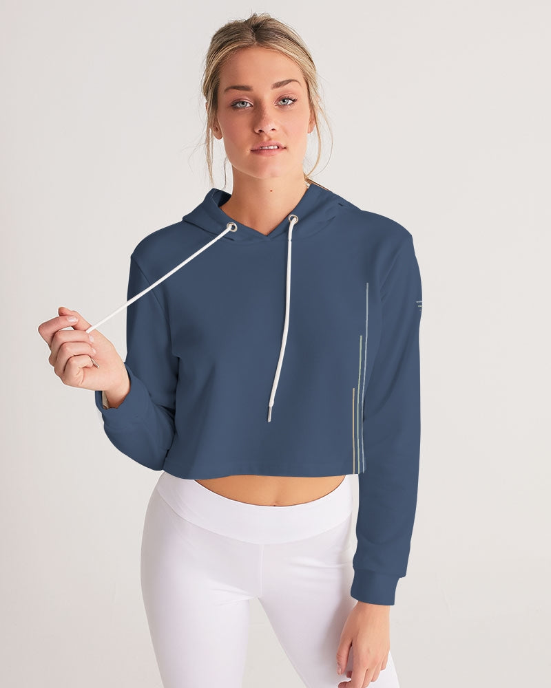 Forever Blue Peacock Women's Cropped Hoodie