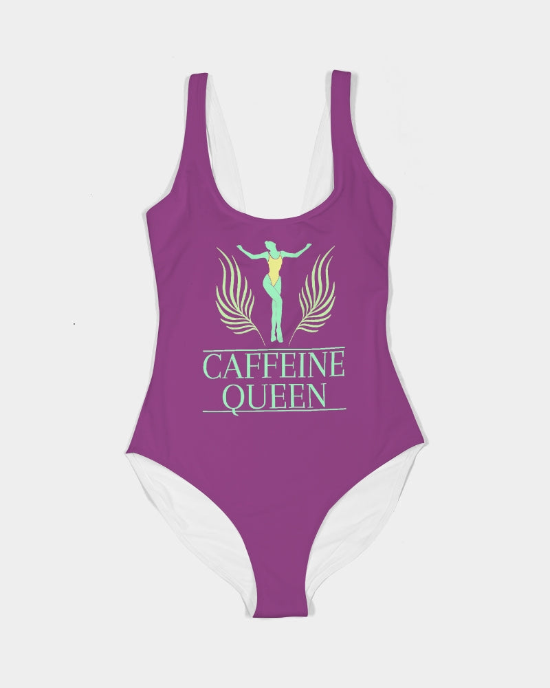 Caffeine Queen Purple Women's One-Piece Swimsuit