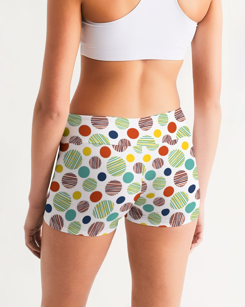 Happiness Too Women's Mid-Rise Yoga Shorts White | Always Get Lucky