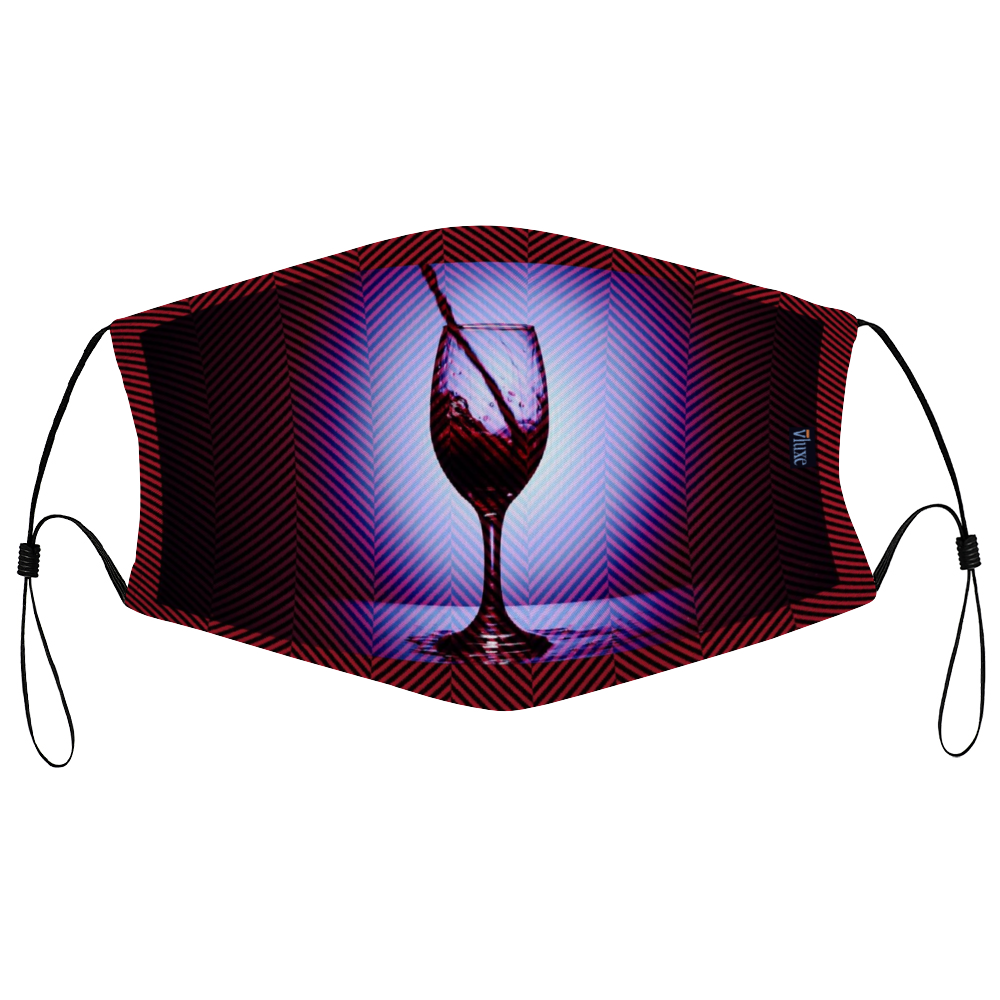 Vino Red Face Cover with Filter Element for Adults