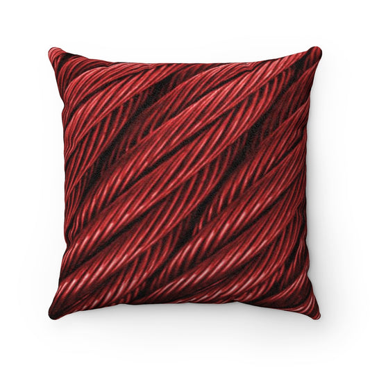 Cable Fire Faux Suede Square Pillow