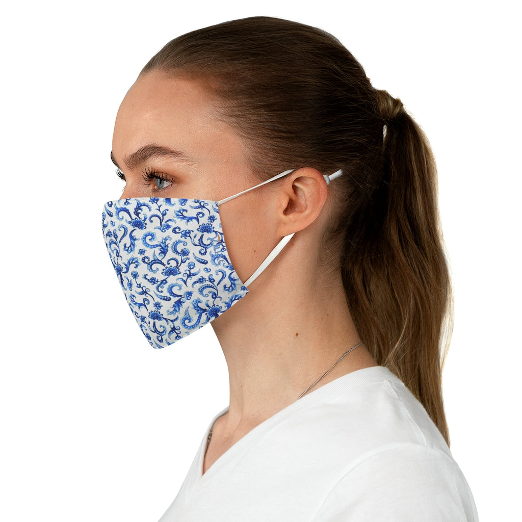 Tapestry Blue Double Layer Fabric Face Mask from Vluxe by Lucky Nahum