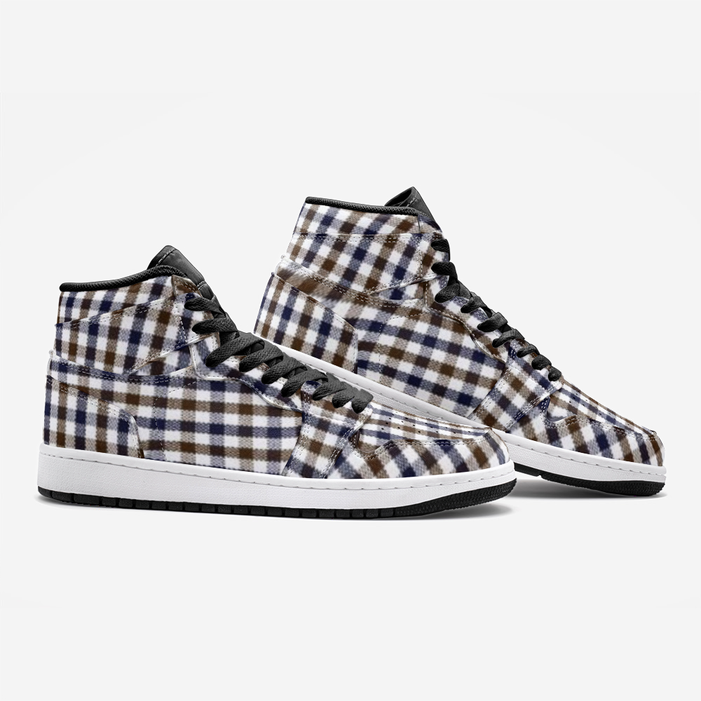 Borneo Navy Brown High Top Unisex Sneaker from Vluxe by Lucky Nahum