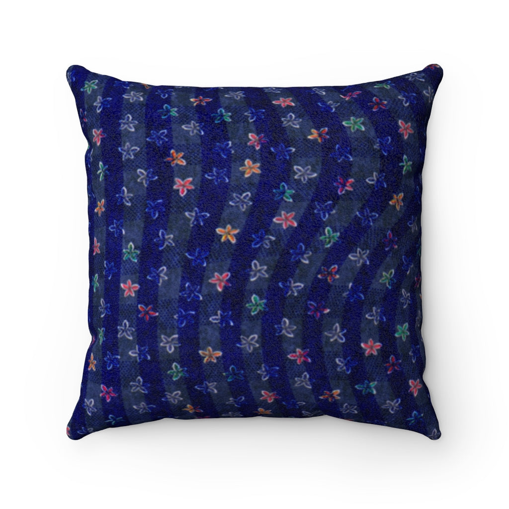 Flower Bed Faux Suede Square Pillow