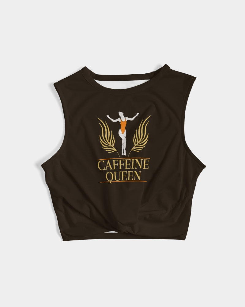 Caffeine Queen Black Women's Twist-Front Tank