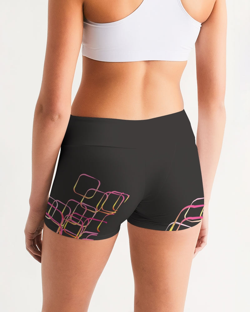 Palm Springs Soft Black Women's Mid-Rise Yoga Shorts | Always Get Lucky