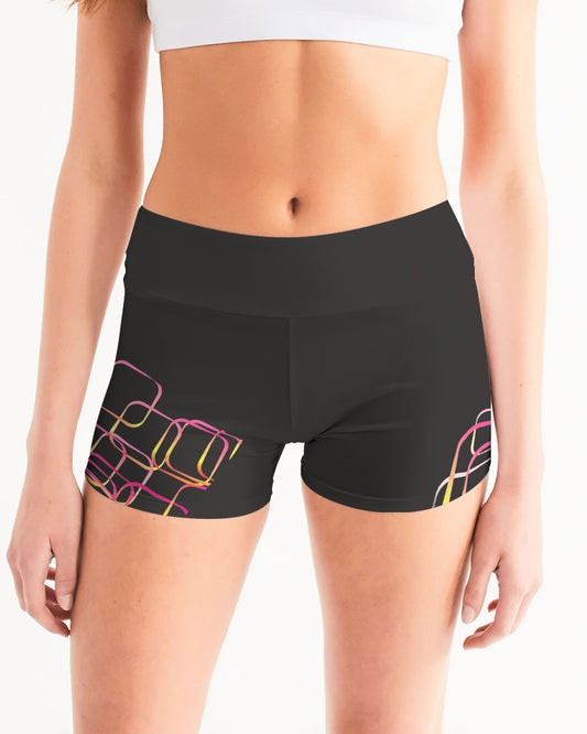Palm Springs Soft Black Women's Mid-Rise Yoga Shorts | Always Get Lucky