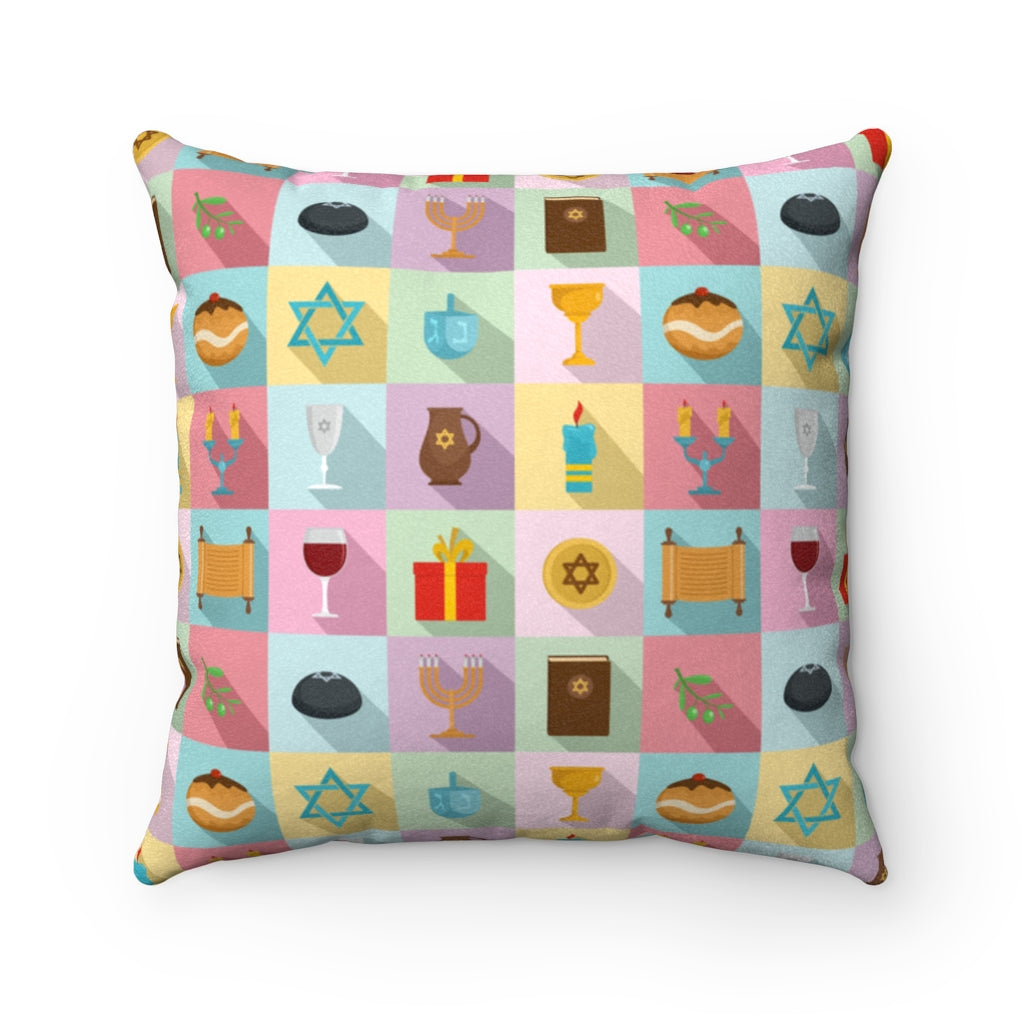 Hanukkah Faux Suede Square Pillow from Vluxe by Lucky Nahum