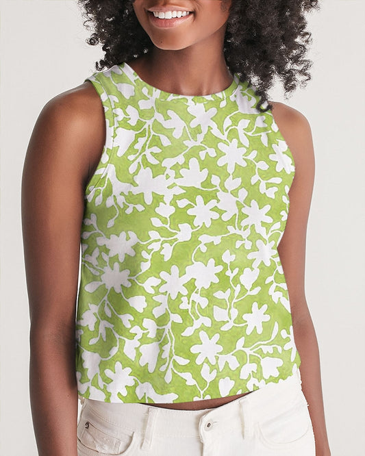 Camo Flower Grass Women's Cropped Tank