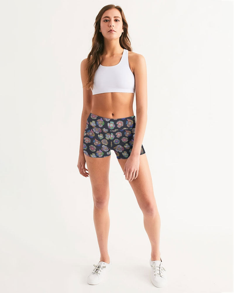 Blooming Women's Mid-Rise Yoga Shorts | Always Get Lucky