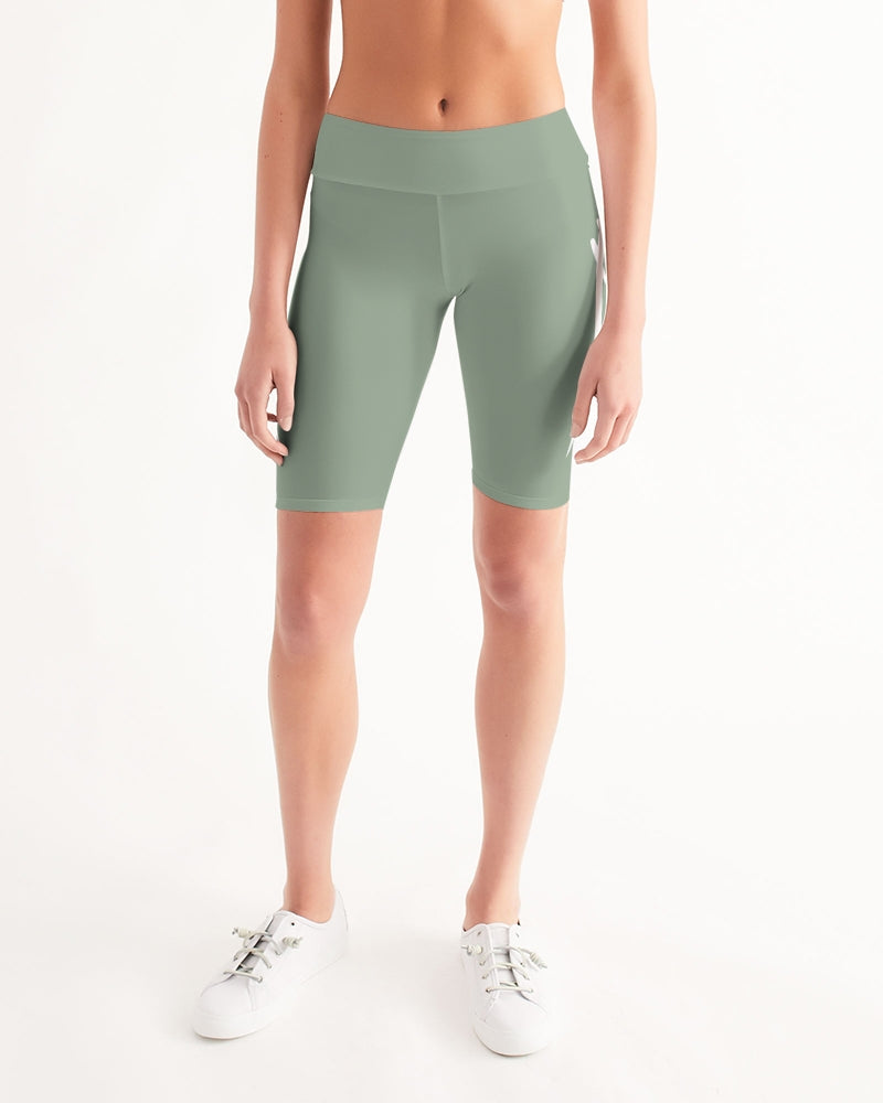 Signature Lucky Lime Sage Women's Mid-Rise Bike Shorts