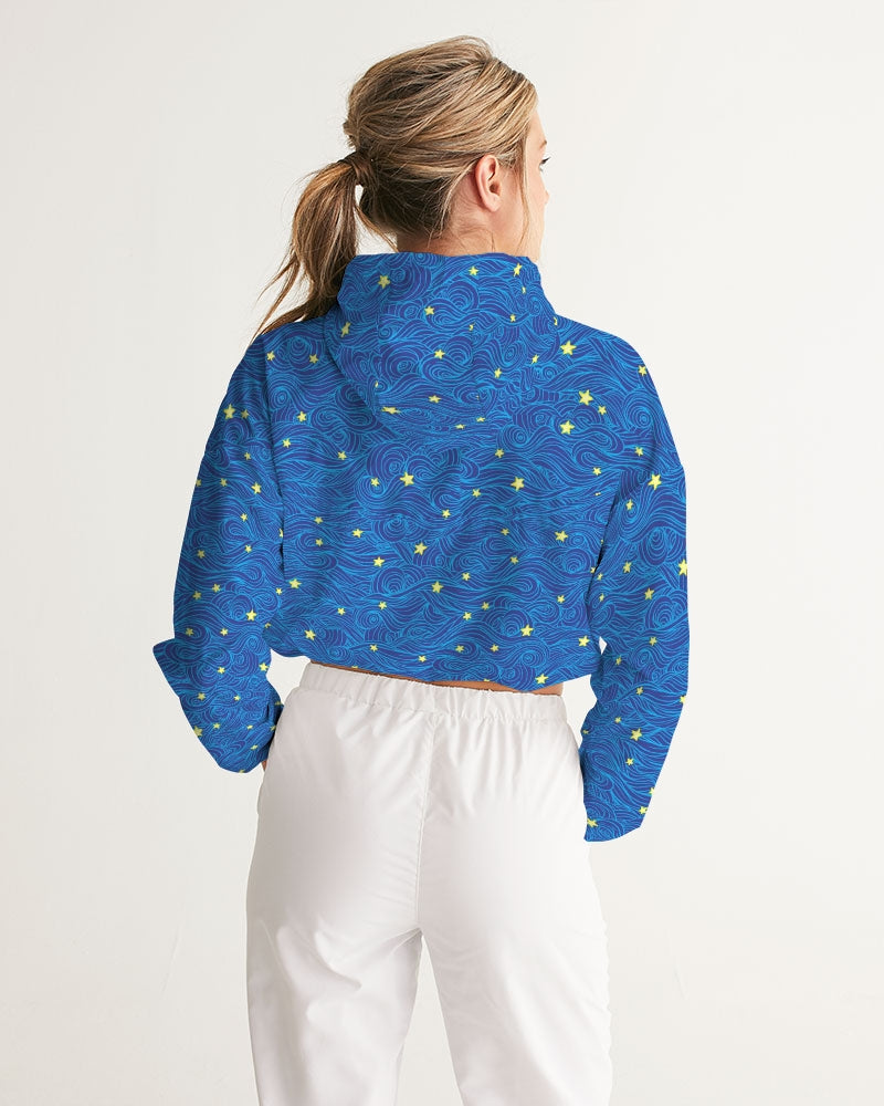 Starry Night Women's Cropped Windbreaker