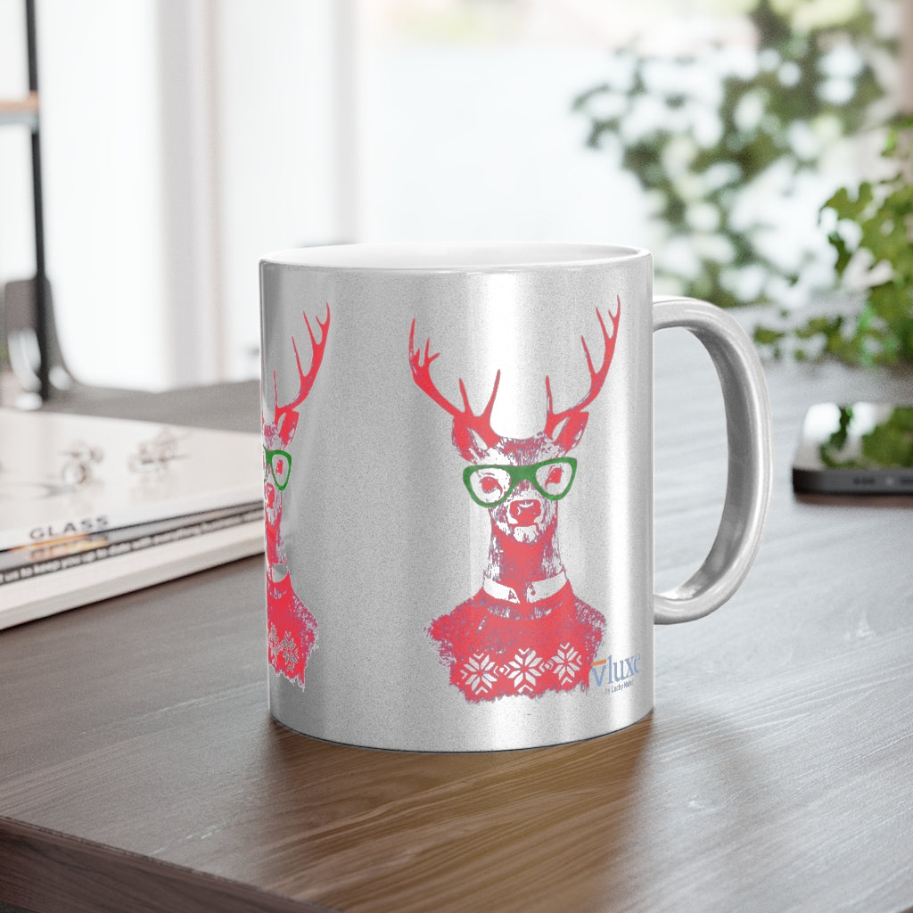 Oh Deer! Holiday Metallic Mug (Silver / Gold)