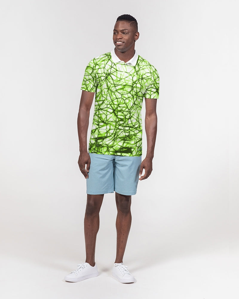 Wired Green Men's Slim Fit Short Sleeve Polo from Vluxe by Lucky Nahum
