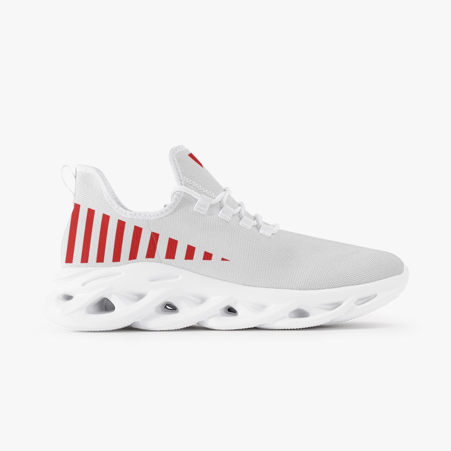 Vluxe Bounce Mesh Knit Sneakers - White/Red