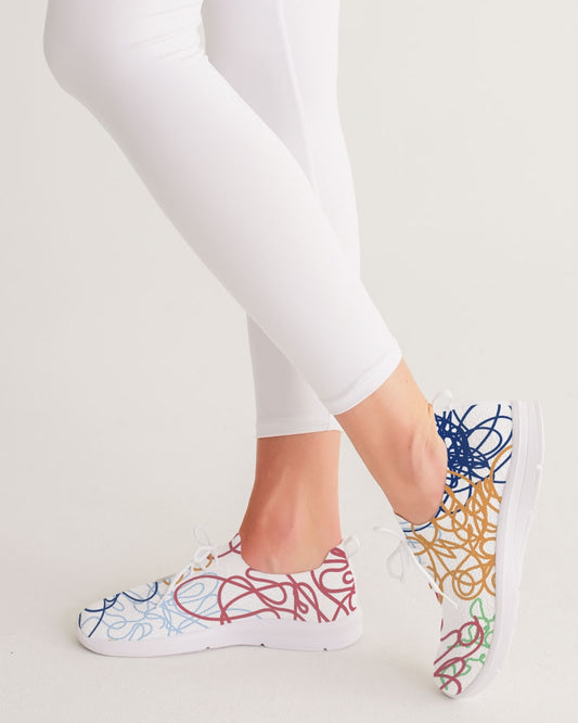 Lucky Scribble White Women's Lace Up Flyknit Shoe