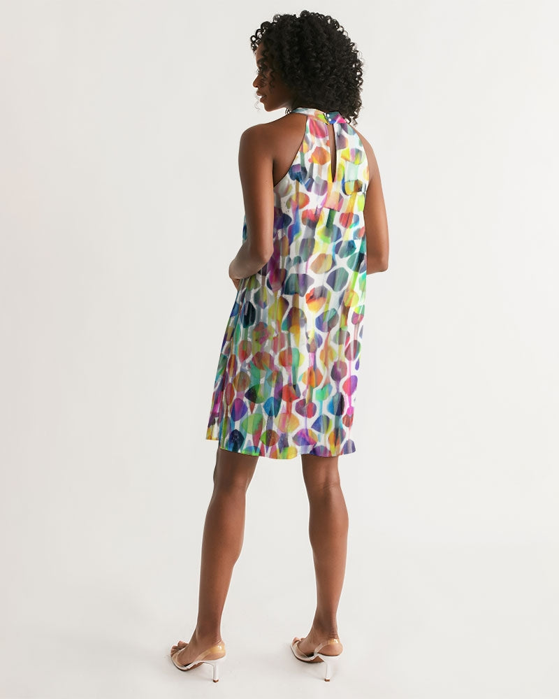 Vieste Women's All-Over Print Halter Dress