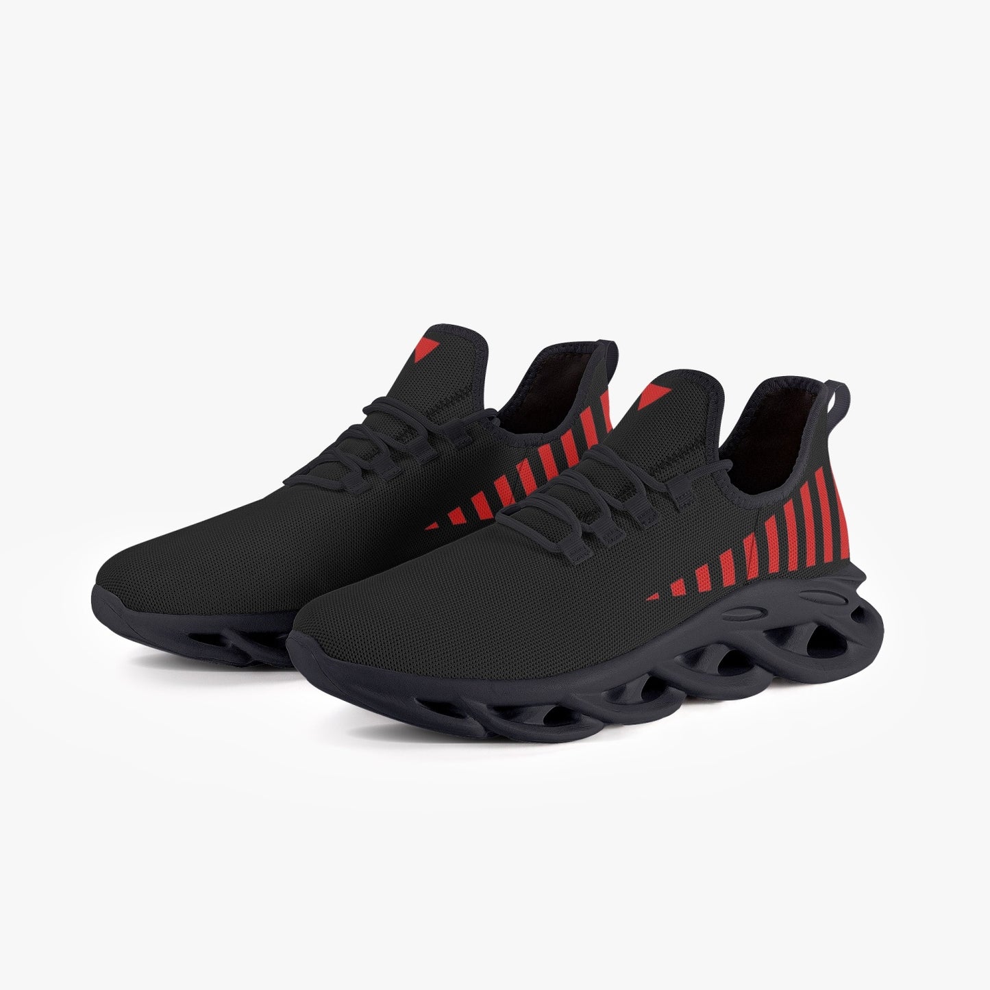 Vluxe Bounce Mesh Knit Sneakers- Black/Red