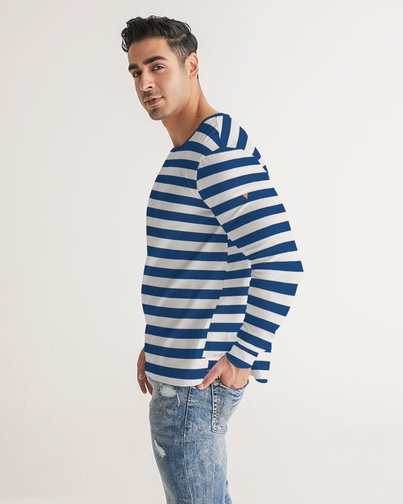 Classic Vluxe Navy Stripe Men's Long Sleeve Tee