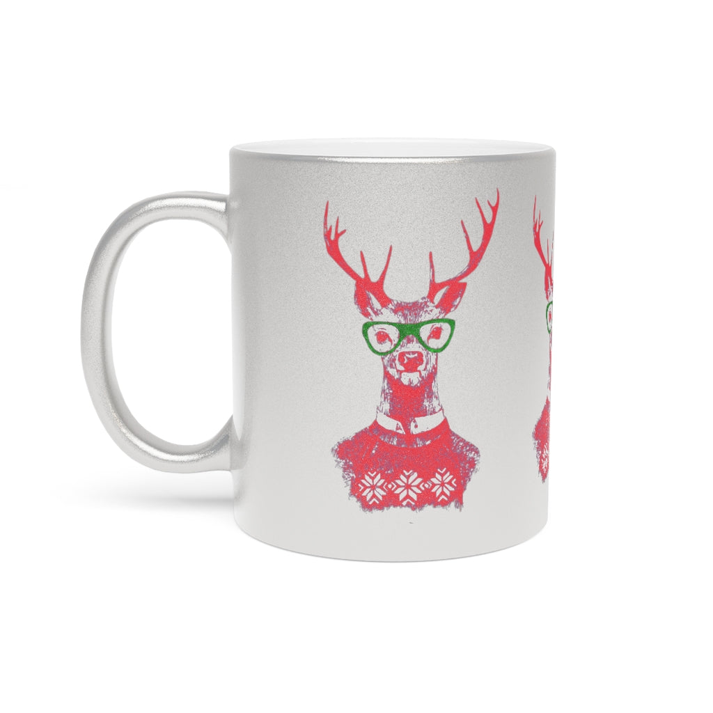 Oh Deer! Holiday Metallic Mug (Silver / Gold)
