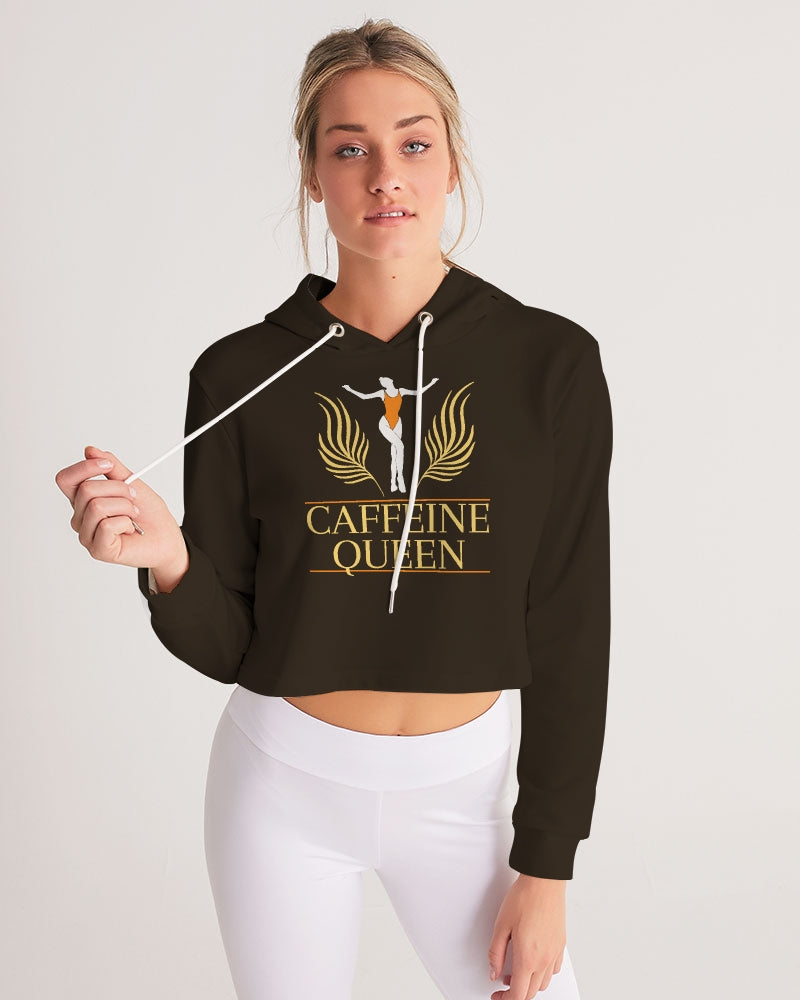 Caffeine Queen Black Women s Cropped Hoodie